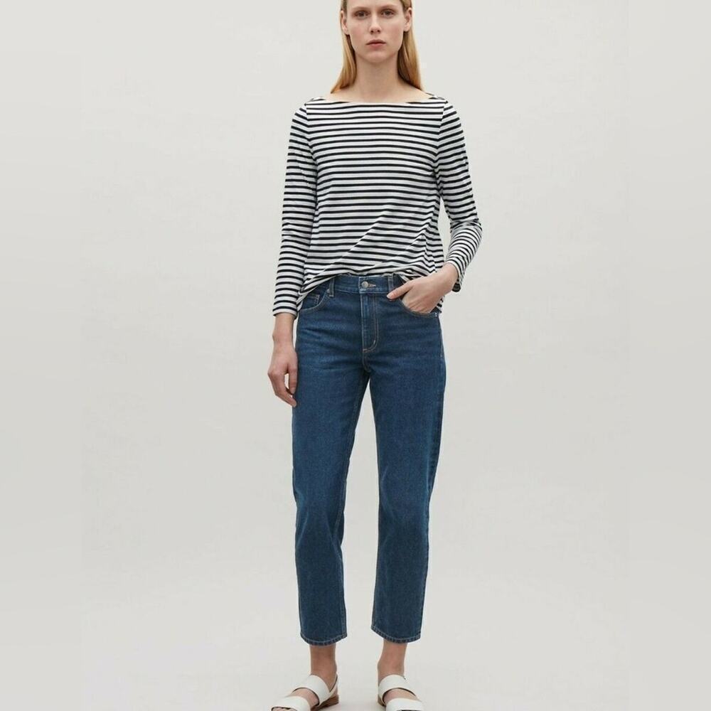 COS Slim Fit Jeans Low Rise Cropped Length Modern Denim Blue 28